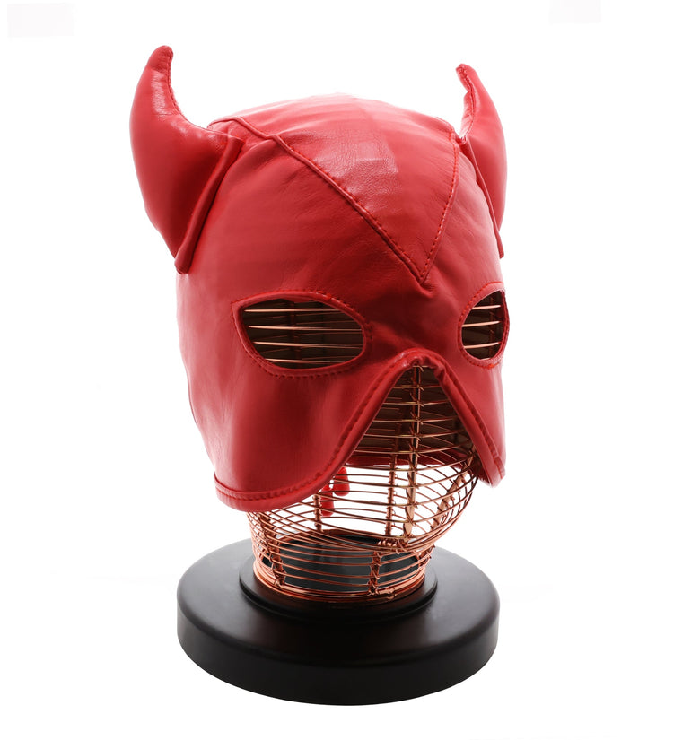 UNTAMED FAUX LEATHER DEVIL MASK