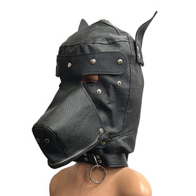 UNTAMED GIMP HOOD W/ DOG ATTACHMENTS - BLACK