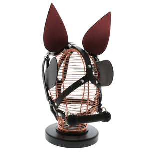 UNTAMED BLACK LEATHER DONKEY MASK W/ BAR GAG ONE SIZE