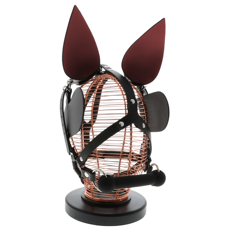 UNTAMED BLACK LEATHER DONKEY MASK W/ BAR GAG ONE SIZE