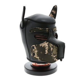 UNTAMED BLACK/CAMO SPANDEX DOG MASK SMALL/MEDIUM