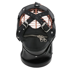 UNTAMED BLACK PVC METAL ZIPPER DUNGEON MASK