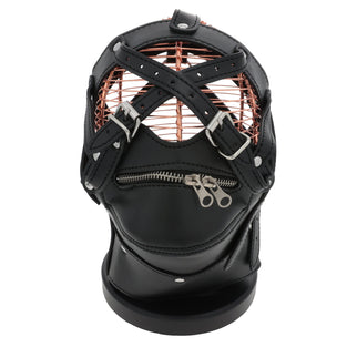 UNTAMED BLACK PVC METAL ZIPPER DUNGEON MASK