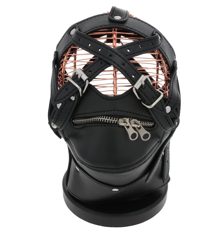 UNTAMED BLACK PVC METAL ZIPPER DUNGEON MASK