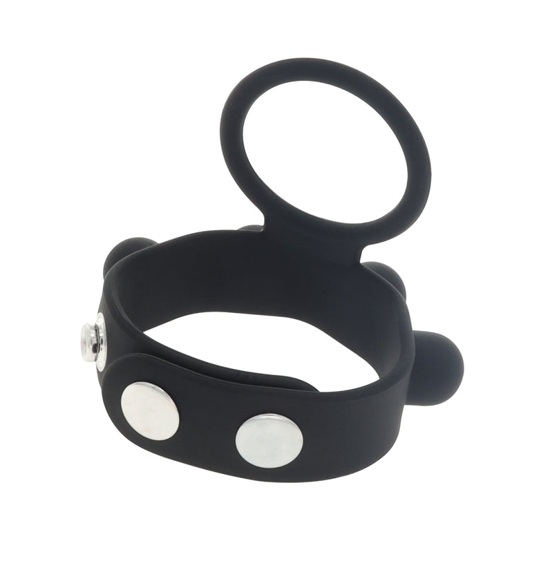 EFFECTIVE BEHAVIOR BLACK SILICONE C-RING W/ BALL STRETCHER RING