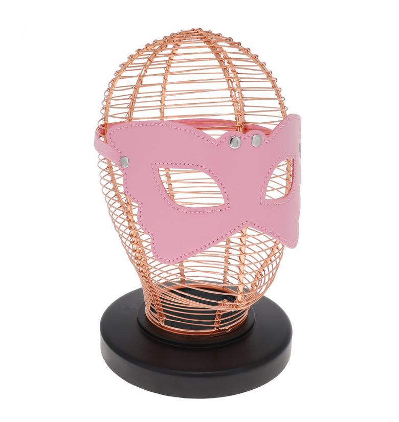 SEXCAPADES PINK FAUX LEATHER BUTTERFLY MASK