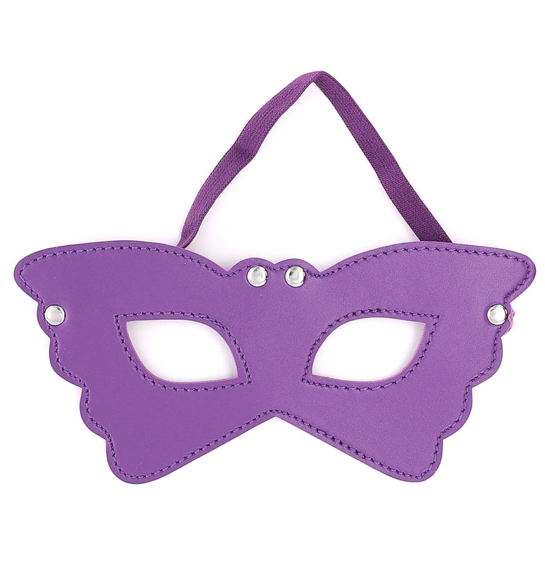 SEXCAPADES FAUX LEATHER PURPLE CAT MASK