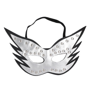 SEXCAPADES BLACK/SILVER CAT MAST W/RIVETS