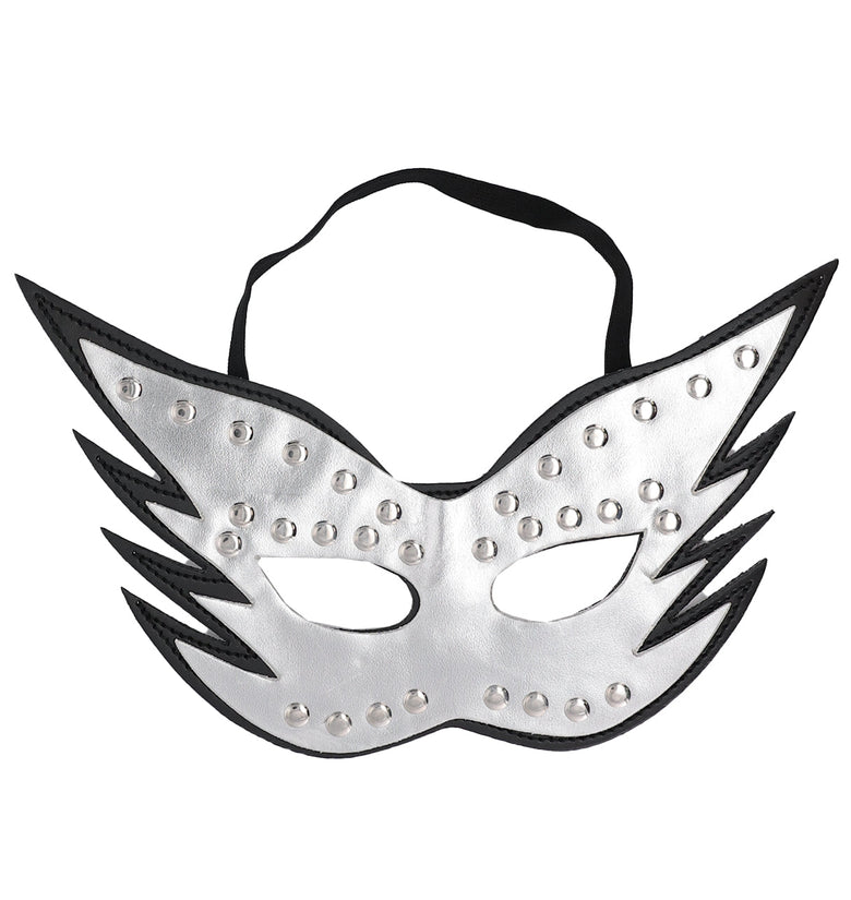 SEXCAPADES BLACK/SILVER CAT MAST W/RIVETS