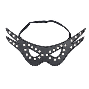 SEXCAPADES BLACK DEVIL MASK W/RIVETS