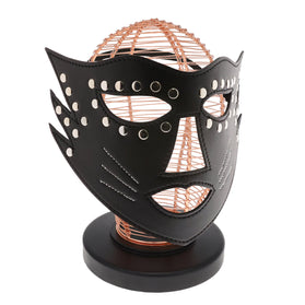 UNTAMED BLACK FAUX LEATHER STUDDED FULL FACE CAT MASK