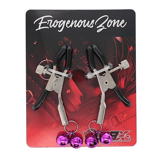 EROGENOUS ZONE NIPPLE CLAMPS - PURPLE BELLS