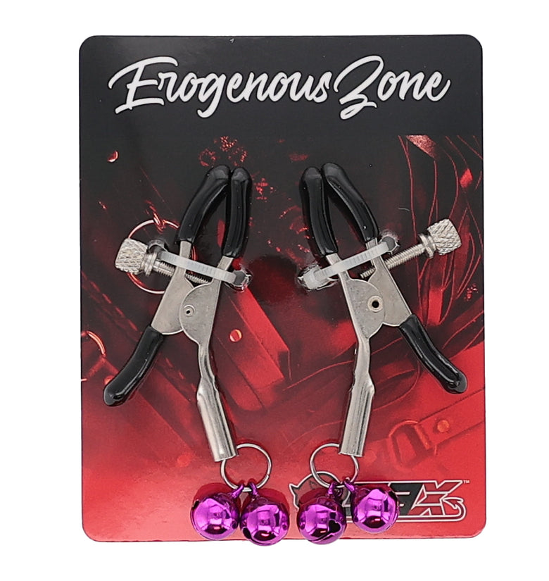 EROGENOUS ZONE NIPPLE CLAMPS - PURPLE BELLS