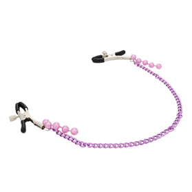 EFFECTIVE BEHAVIOR PURPLE METAL AND BEADED ADJUSTABLE NIPPLE CLAMPS