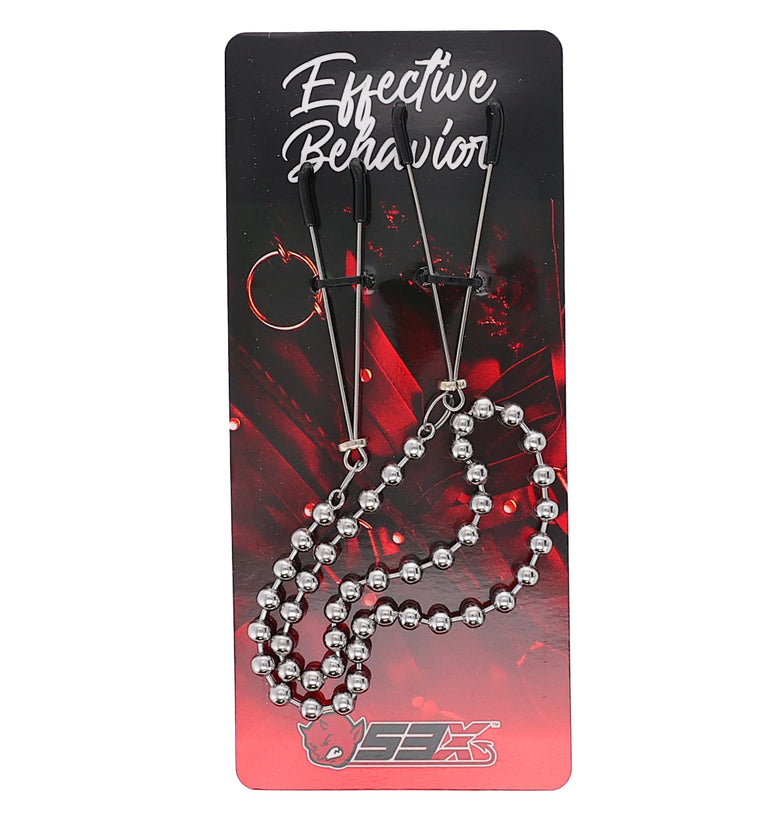 EFFECTIVE BEHAVIOR BEADED TWEEZER CLAMPS - SILVER