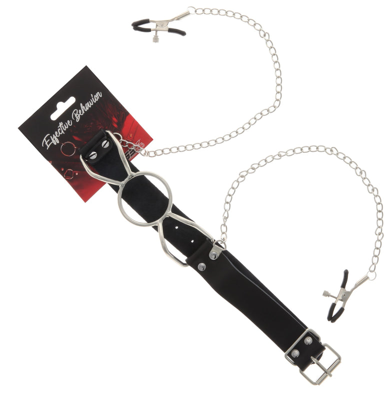 GAG MOUTH W/NIPPLE CLAMPS