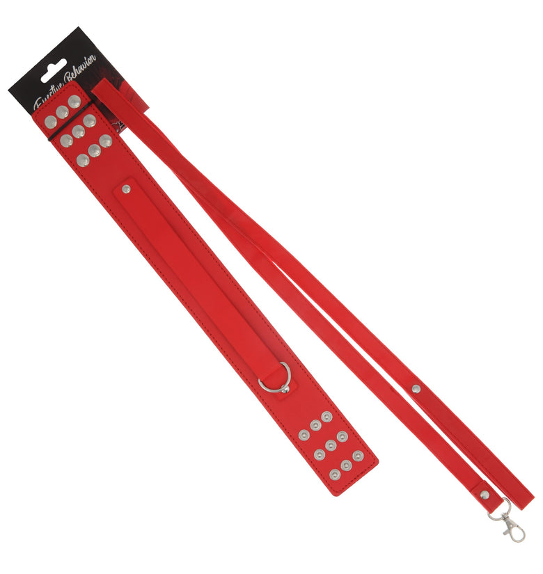 COLLAR RED PVC W/LEASH PVC