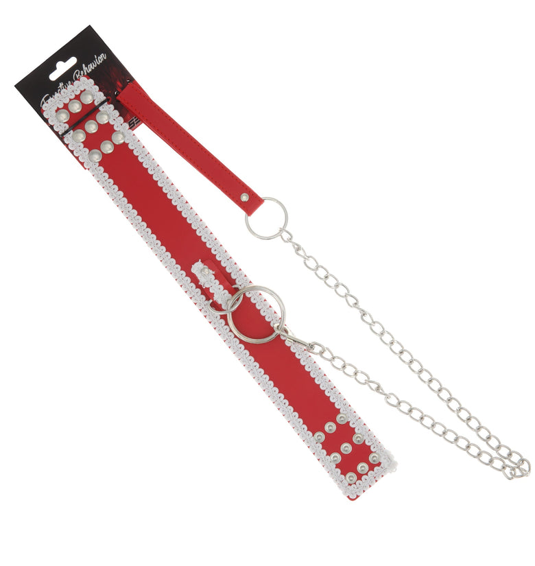 COLLAR W/CLOTH PATTERN-LEASH