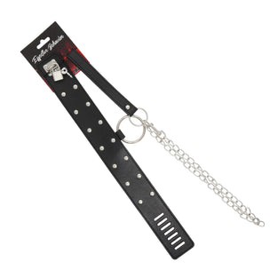 COLLAR BLACK W/CIRCLE RIVETS W/LEASH