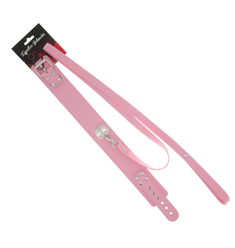 COLLAR BLACK PVC W/PVC LEASH