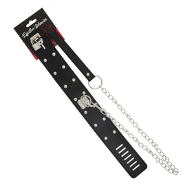 COLLAR BLACK CIRCLE RIVET W/LEASH