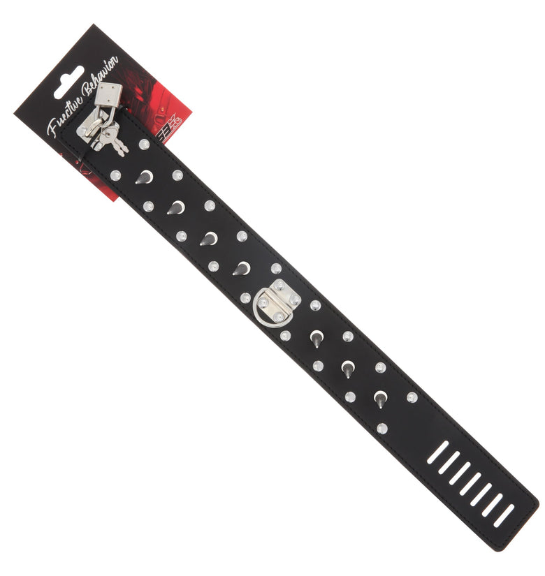 COLLAR BLACK PVC W/LARGE SPIKES