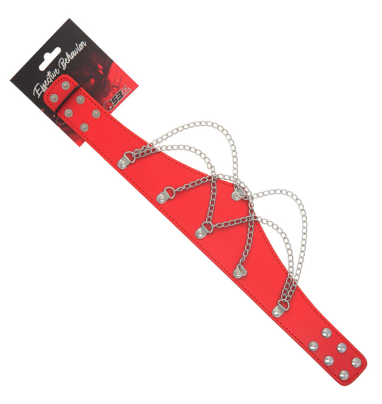 COLLAR RED W/HANGING CHAINS
