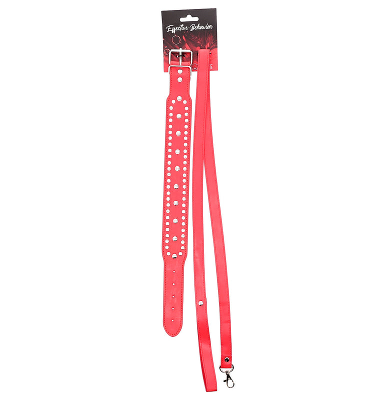 EFECTIVE BEHAVIOR FAUX LEATHER COLLAR/LEASH