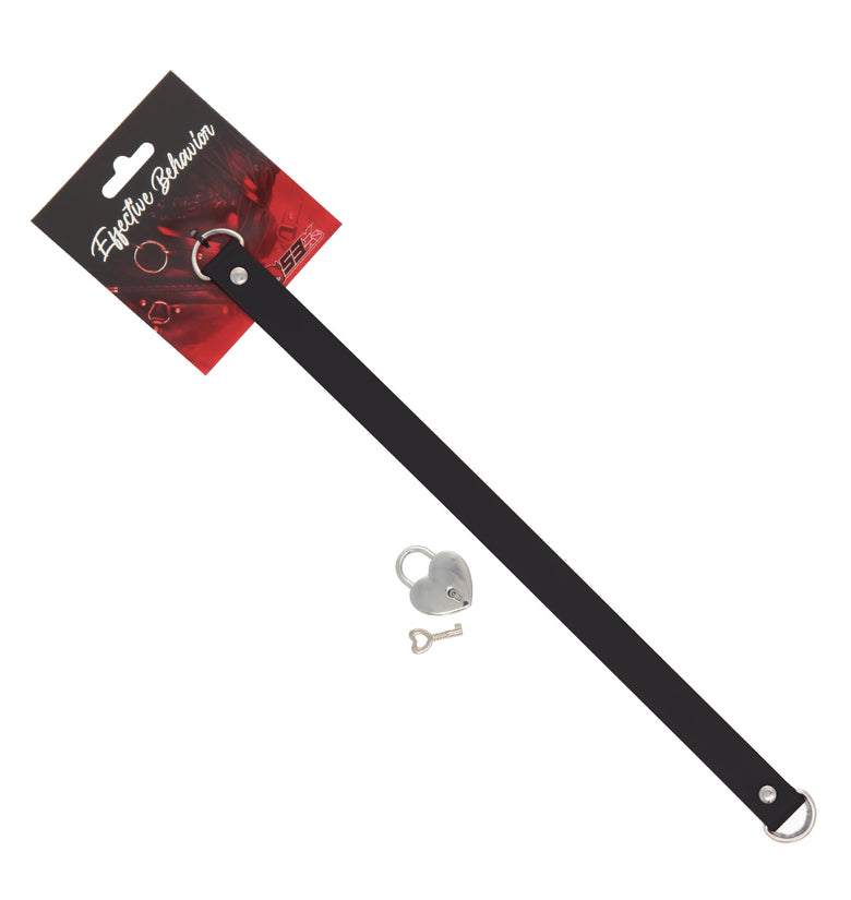 PVC Collar Black with Heart Lock